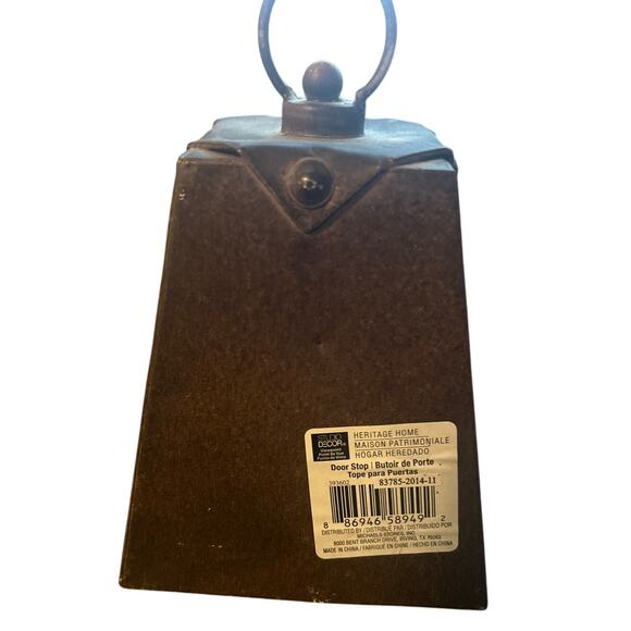 GUC Heritage Home Heavy Novelty Metal Door Stop Cowbell Distressed - Picture 2 of 3